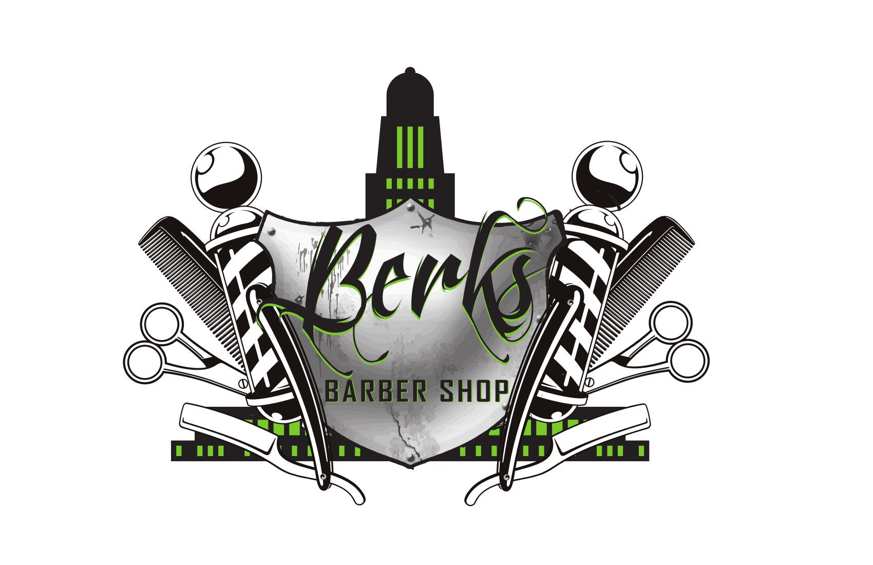 BERKS BARBER SHOP logo